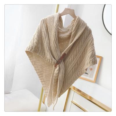 China Western European Women's Autumn Winter Knitted Scarf 2021 Korean version ladies' cape for sale