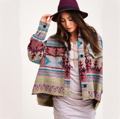 China New Arrival Vintage Wind Proof AW21 Casual Jacket Aztec Wool Long Sleeve Oversized Jacket for sale