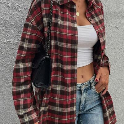 China Wind Proof 2040 Women Shirket Long Sleeve Plaid Jacket for sale