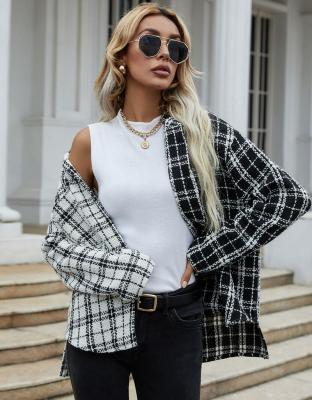 China 2033 Wind Proof Plaid Jacket Color Women Shirt Long Sleeve Blend Jacket for sale