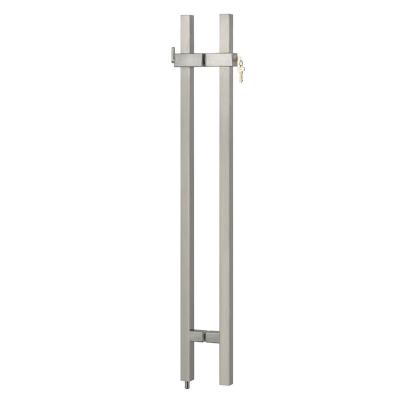 China America H Type Square Tube Glass Door Stainless Steel Pull Handles And Locks for sale