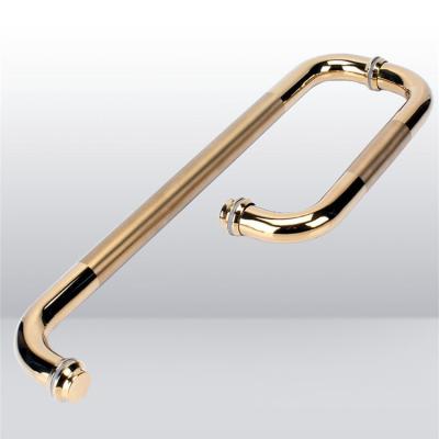 China Modern Gold Brass Door Hardware Stainless Steel Shower Door Pull Handle for sale