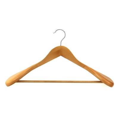 China SHOW luxury wooden coat hanger for supermarket, wooden coat hanger, high grade coat hanger for sale