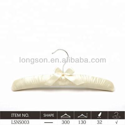 China SHOW LSNS003 China supplier satin padded hanger, fabric padded hanger for sale