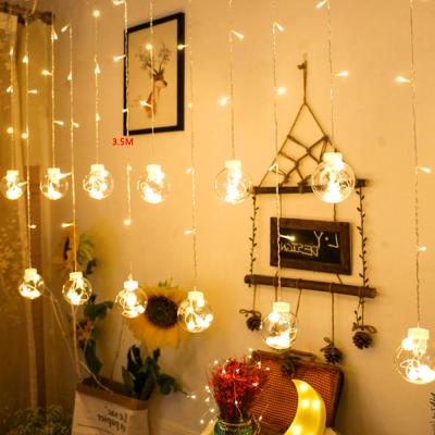 China Wish Ball Curtain Lights 3.5M Hanging 12pcs Led Wishing Ball Curtain Lights With Remote Control Fairy Holiday Lighting String Window Home Decoration for sale