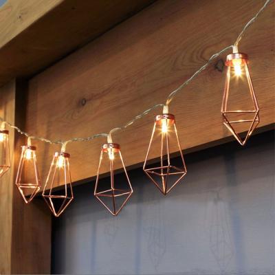 China Rose Gold Battery Operated Led Fairy Lights Metal Fairy Lights 10led/20led Metal Fairy String For Christmas Wedding Bedroom Lighting for sale