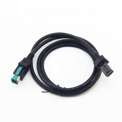 China Poweredusb Customized 1.8m Molded 12V To 2x4 Plug In Power USB Printer Cable For POS System for sale