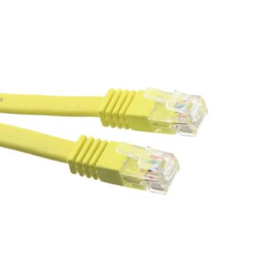 China Yellow Flat 6P6C RJ12 To RJ12 Plug Ethernet Cable For LAN Network RJ12-0210720 for sale