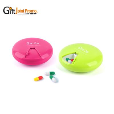 China Promotional Gifts Home Promotional Gift Round Custom Logo PP Pill Box Pill Holder for sale