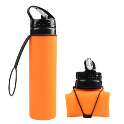 China Vaso Plegable Silicona Viable Current Hot Sale Outdoor Collapsible Collapsible Water Bottle With Custom Logo for sale