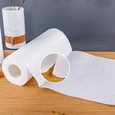 China Viable Disposable Nonwoven Cleaning Cloths In Roll 25x25cm White Or Customized Rags Nonstick Wiping Rags Lazy Dry And Wet Kitchen Cloth for sale