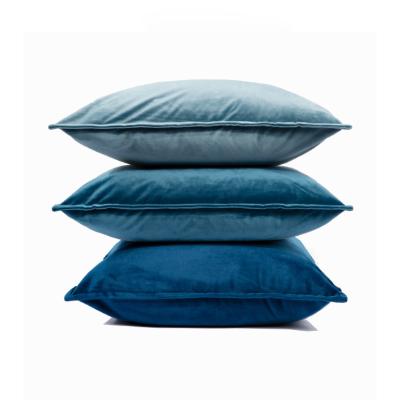 China Sustainable Blue Velvet Pillow Covers Cushions Home Decor Pillow Tile Cover 18X18inches Accept Custom Cushion Covers 45x45cm for sale