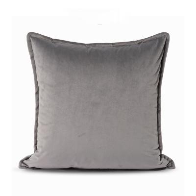 China Viable Gray Living Room Velvet Throw Pillow Case Without Core Cushions Covers Pattern Room Simple Style 18*18inches for sale