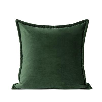 China Sustainable Dark Green Square 50*50cm Custom Throw Pillow Case Suitable For Decorating Home Sofa Bed Backrest for sale