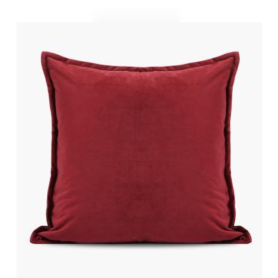 China Viable Red Living Room Velvet Sofa Decorative Pillow Cover Custom Skin Friendly Bed Cushion Cover 45*45cm Throw Pillow Case for sale