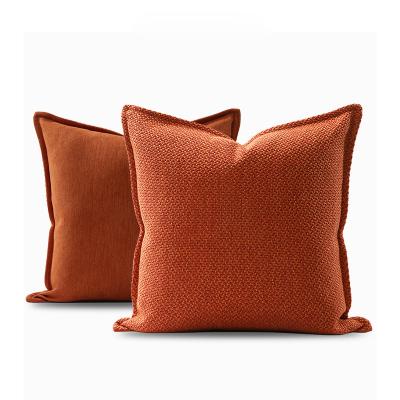 China Orange Solid Color Cushion Cover Decoration Pillow 18x18 Inch Cotton Viable Tile Canvas Cover Orange Cushion Cover Pillow Case for sale