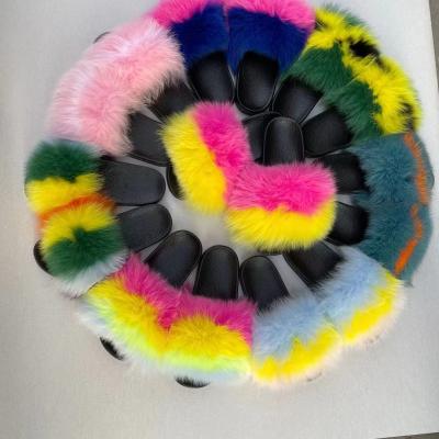 China Fashion Trend Fur Slides Women Fur Slippers Wholesale Fur Slides for sale