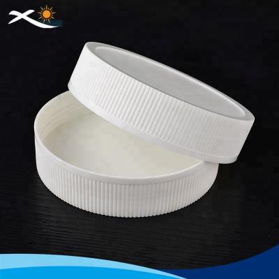 China Non Spill Syrup Plastic Flattened Bottle Screw Cover Caps Ribbed Jar 95mm Screw Cap for sale