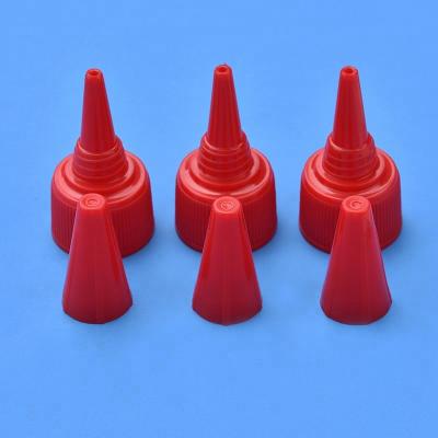 China Spill Non Spill Plastic Twist Top Cap Non Ribbed 20/410 Long Tip Spout Cap For Plastic Squeeze PET Bottle for sale