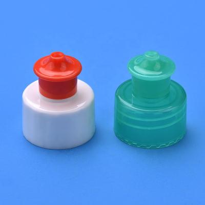 China Non Spill 28 Mm Pull Back Cap 28 / 410 Push Pull Cap 28 Mm Plastic Squeeze Pet Bottle for sale