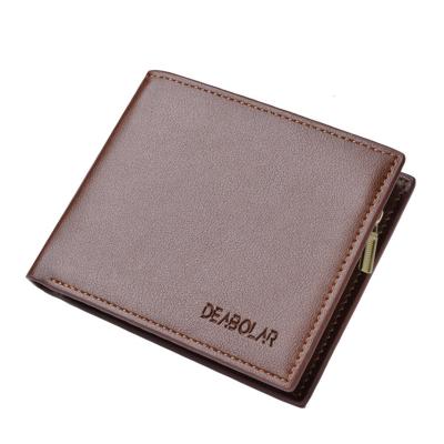 China New Popular Waterproof 3 Fold Short Wallet Zipper Men's Wallet Multi Card Makers PU Leather Purse Wallet For Men for sale