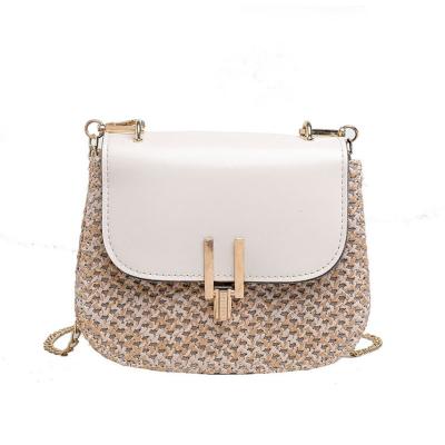 China Fashion China manufacturer AMAZONE HOT SALE pu messenger bag shoulder tote chian handbag small woven straw bag for sale