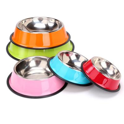 China 2022 Private Label Pet Stocked Feeding Bowls Non-slip Stainless Steel Dog Bowl Anti-fall Durable Cat Puppy Feeder For Dogs for sale