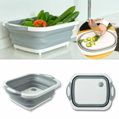 China Disposable Multifunctional Folding Cutting Board Fruit Vegetable Storage Asphalt Basket Kitchen Wash Cutting Board Cutting Board for sale