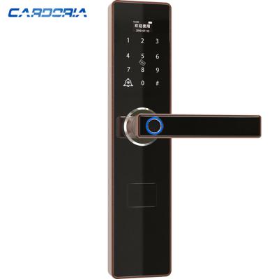 中国 Home& School& Apartment& Office TUYA WIFI Mobile Phone Opening Core Keyless Outdoor Household Household Fingerprint Magnetic Card Deadbolt Smart Electric Door Lock 販売のため