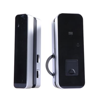 China Close The Door Automatically Locked Access Control Remote Control Electronic Office Door Fingerprint Glass Lock Single And Double Door No Hole Password Smart Lock for sale