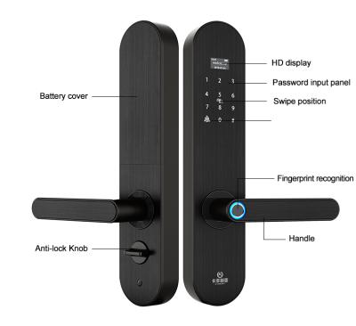 China Wooden Smart Biometric Fingerprint Door Entry Rise Door Entry WIFI Keyless TUYA Smart Lock Remote Control Wood Lock for sale