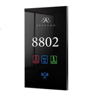 China Door Plate Modern Electronic Glass Screen Hotel Doorbell Switch Touchable Room Number Led Digital Display Door Plate zu verkaufen