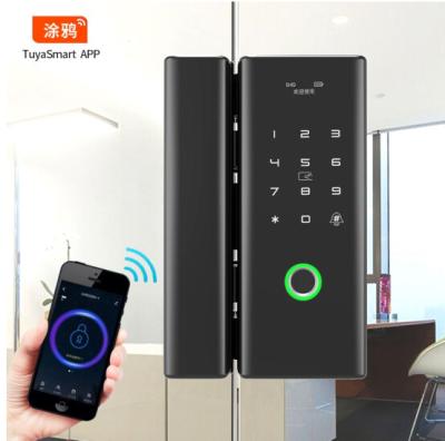 China Security Glass Fingerprint Glass Door Sliding WiFi Tuya Door Keypad Digital Lock G200 for sale