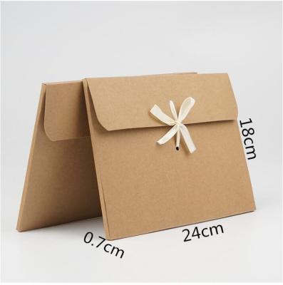 China Card Packaging Recyclable Kraft Paper Envelope Underwear Package Drawstring Seal Wrap for sale