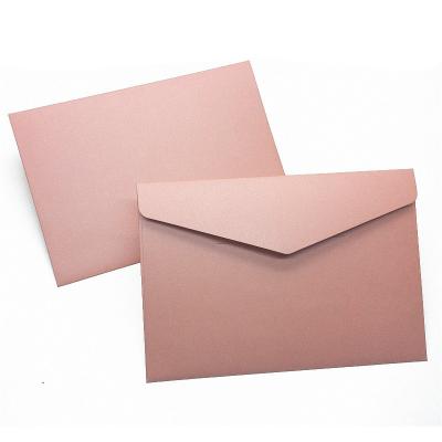 China Packaging Business Envelope Plain Pink Business Card Wedding Invitation Paper Envelope for sale