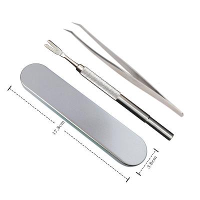 China 2 Viable in 1 Stainless Steel Tick Tweezers Tick Removal Tool for Cat Dog People Pet Supplies for sale