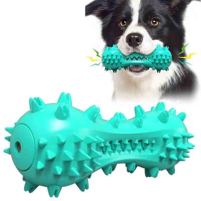 China Multi Sustainable Functional Soft Teeth Cleaning Rod Dog Squeaky Toys Cleaning Molar Toothbrush for sale