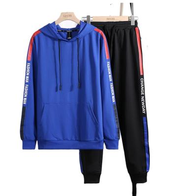 China Breathable Custom Side Stripes Regular Fit Men Sport Tracksuit With Pullover Hoodie And Sweatpants for sale