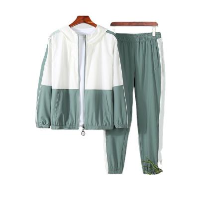 China Breathable Hot Sale Private Label Stripe Slim Fit Gym Tracksuit Double With Track Jacket And Track Pants for sale