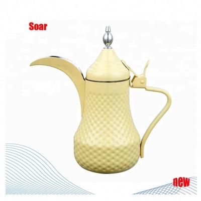 China High Quality Viable Arabic Dallah Coffee Teapot 1.0L 1.5L 2.0L Set Stainless Steel Tea Kettle for sale