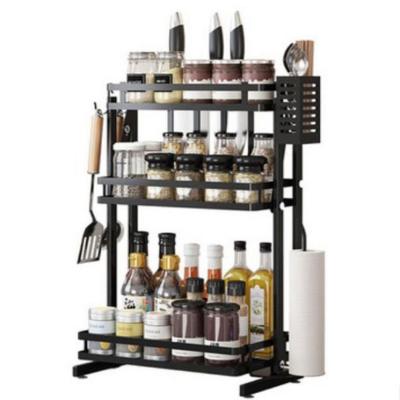 China Wholesale Viable 3 Layer Kitchen Foldable Storage Organizer Wall Mounted Stainless Steel Spice Rack for sale