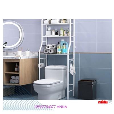 China Modern Stocked Stainless Steel Bathroom Storage Rack 3 Tier Bathroom Shelf Above Toilet for sale