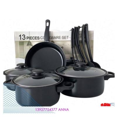 China Sustainable Amazon 13 Pcs Cookware Set Pots And Pans Non Stick Kitchen Camping Sets Cooking Pot for sale