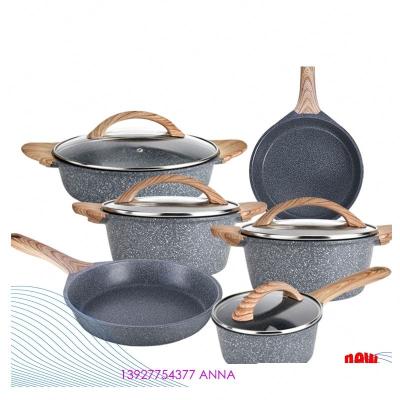 China Sustainable Custom Aluminum Nonstick Dinnerware Cooking Pots And Pans Non Stick Cookware Sets for sale