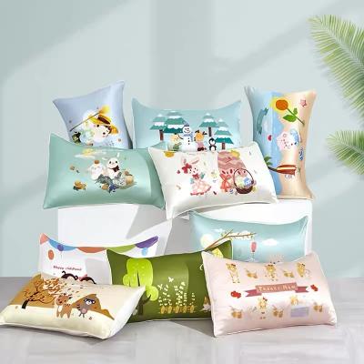 China Viable Printed Pattern 19MM 100% Mulberry Silk And Tencel Fabrics Pillow Case For Kids for sale