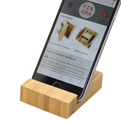 China Custom logo wood and bamboo stand desktop wholesale high quality PORTABLE mobile phone cell phone holder smartphone holder for sale