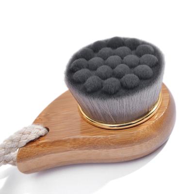 China All Natural 100% Natural Bristle Bamboo Wood Soft Face Charcoal Handle Cleaning Brush for sale