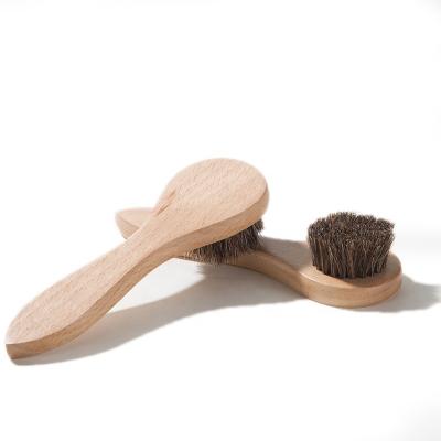 China All Natural Wholesale Natural Girl Wooden Horsehair Face Soft Cleansing Brush With Logo for sale