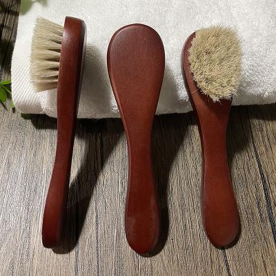 China Whole Natural Running Horse Wooden Natural Soft Hair Brush Cleansing Facial Brush Exfoliating Face Brush Detergent for sale