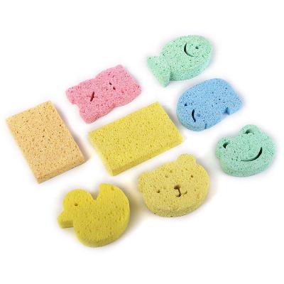 China Porous Breathable Compressed Wood Wash Paste Cotton Viable Facial Cleansing Sponge for sale